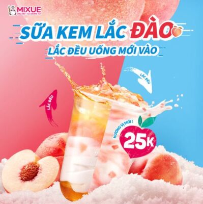 sữa kem lắc đào